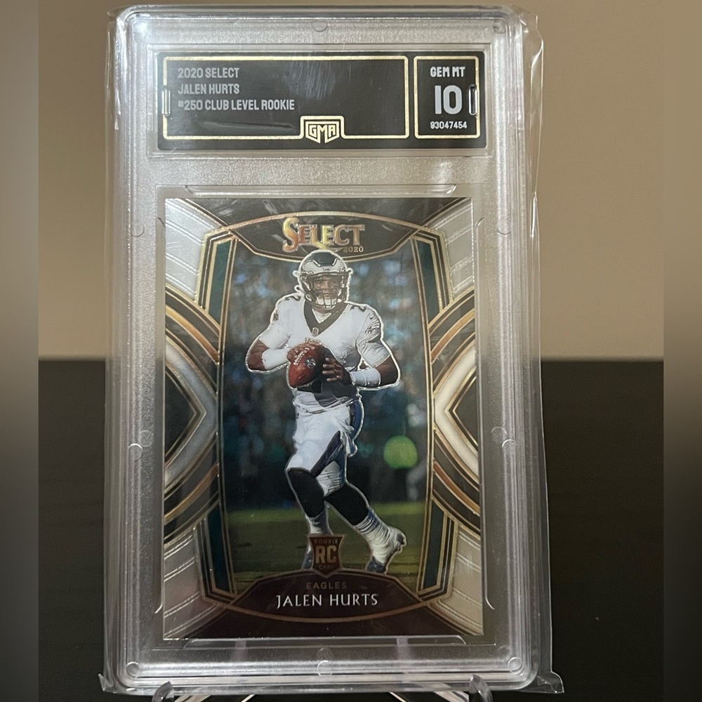 Jalen Hurts 2020 Select Club Level GMA 10 Graded NFL Rookie Card 🔥🏈 QB RC 🔥